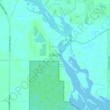 Carte topographique Tarpon Point, altitude, relief