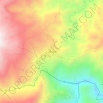 Carte topographique Cedeño, altitude, relief