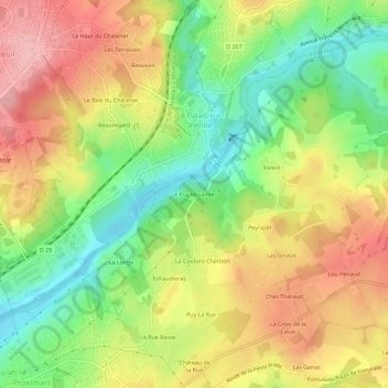 Carte topographique Le Puy Moulinier, altitude, relief