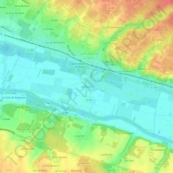 Carte topographique La Plaine, altitude, relief