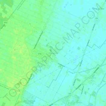 Carte topographique Renazzo, altitude, relief