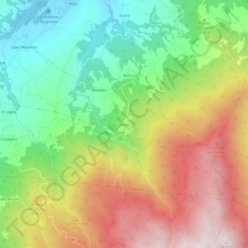 Carte topographique Buzzò, altitude, relief