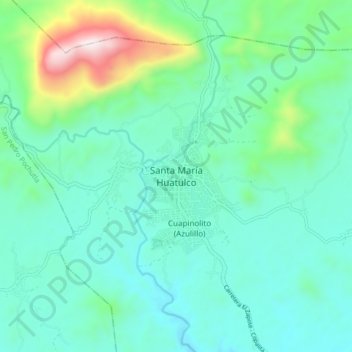 Carte topographique Santa María Huatulco, altitude, relief