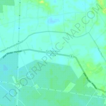 Carte topographique Pengkalan Raja, altitude, relief