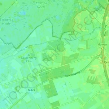 Carte topographique Anholt, altitude, relief