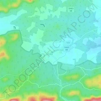 Carte topographique Tala, altitude, relief