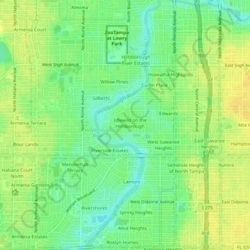 Carte topographique Cartertown, altitude, relief