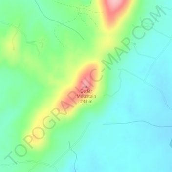 Carte topographique Cedar Mountain, altitude, relief