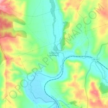 Carte topographique Castilblanco de Henares, altitude, relief