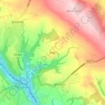 Carte topographique Foxt, altitude, relief