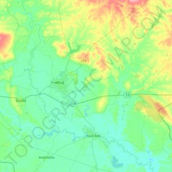 Carte topographique Nuea, altitude, relief