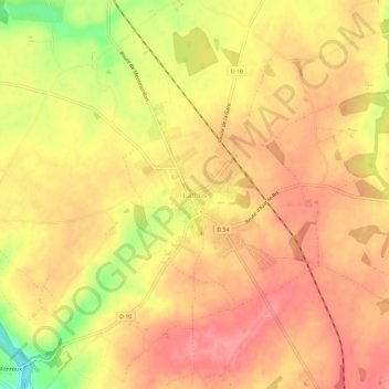 Carte topographique Lathus, altitude, relief