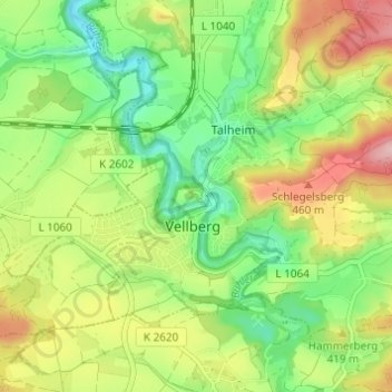 Carte topographique Stöckenburg, altitude, relief