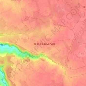 Carte topographique Fresne, altitude, relief