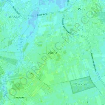 Carte topographique Altena, altitude, relief
