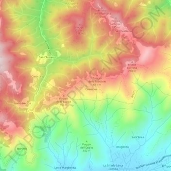 Carte topographique Caldese, altitude, relief