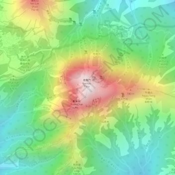 Carte topographique Lantau Peak, altitude, relief