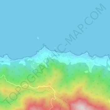 Carte topographique El Beldj, altitude, relief