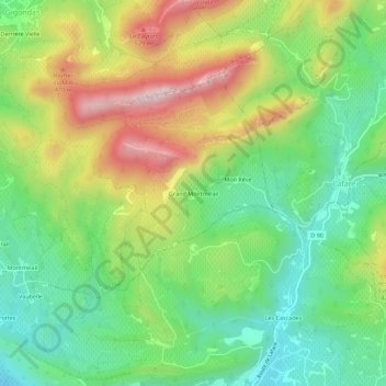 Carte topographique Grand Montmirail, altitude, relief