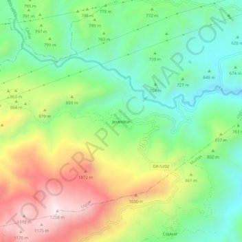 Carte topographique Jorairátar, altitude, relief