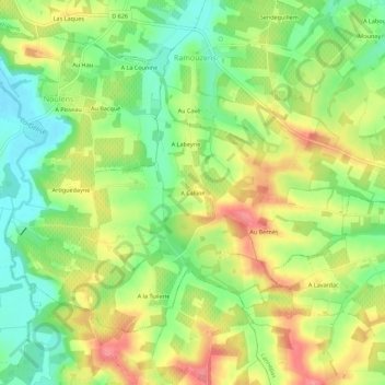 Carte topographique A Callion, altitude, relief