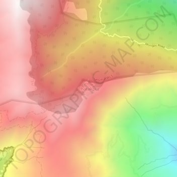 Carte topographique Chatakpur, altitude, relief