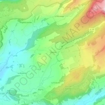 Carte topographique Chareire, altitude, relief