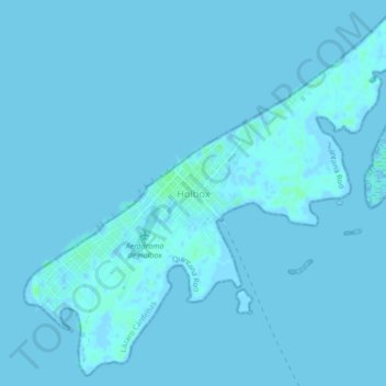 Carte topographique Holbox, altitude, relief