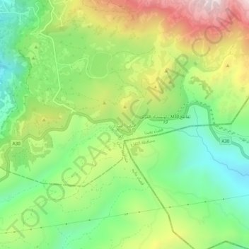 Carte topographique Dahr El Baidar, altitude, relief