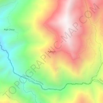 Carte topographique Palmas, altitude, relief