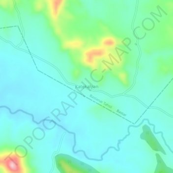 Carte topographique Katekalyan, altitude, relief