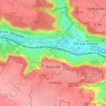 Carte topographique Damiette, altitude, relief