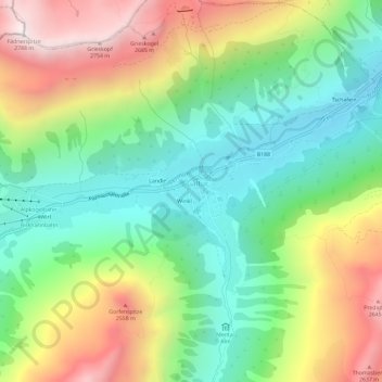 Carte topographique Egg, altitude, relief