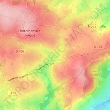 Carte topographique Hameau des Andrés, altitude, relief
