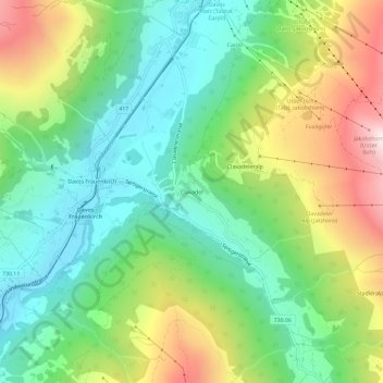Carte topographique Clavadel, altitude, relief