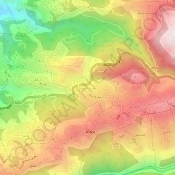 Carte topographique Jouret Ballout, altitude, relief