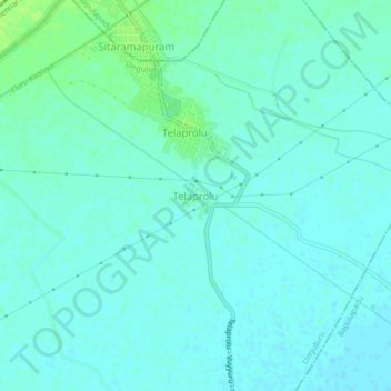 Carte topographique Telaprolu, altitude, relief