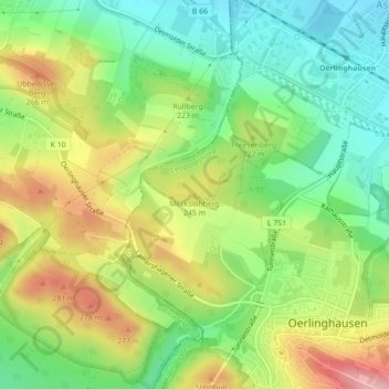 Carte topographique Merkslohberg, altitude, relief