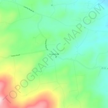 Carte topographique Cornwallville, altitude, relief