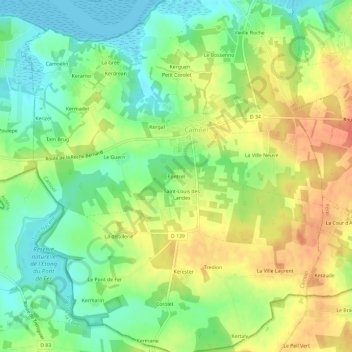 Carte topographique Pontrel, altitude, relief