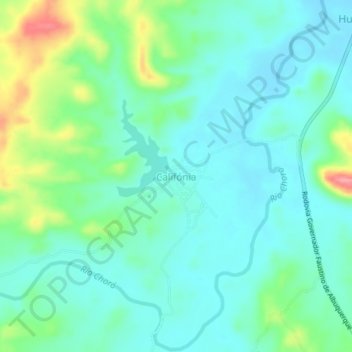 Carte topographique Califónia, altitude, relief
