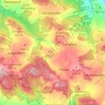 Carte topographique Ebersdorf, altitude, relief