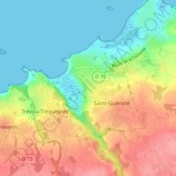 Carte topographique Bel Air, altitude, relief