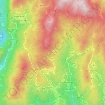 Carte topographique Castagneia, altitude, relief