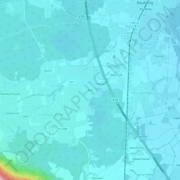 Carte topographique Aich, altitude, relief