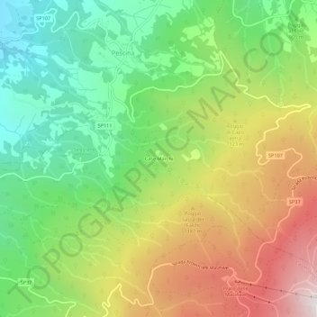 Carte topographique Case Marchi, altitude, relief