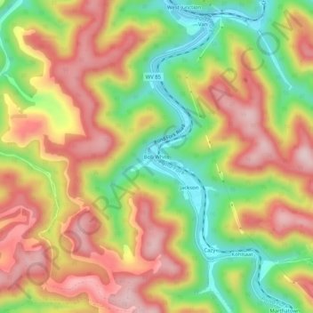 Carte topographique Bob White, altitude, relief