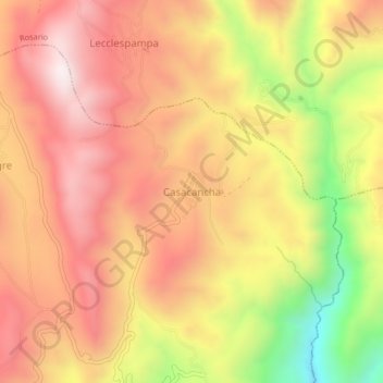 Carte topographique Casacancha, altitude, relief