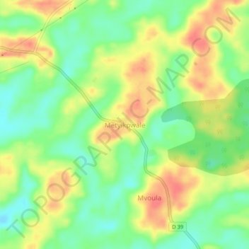 Carte topographique Metyikpwale, altitude, relief