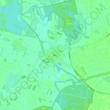 Carte topographique Bač, altitude, relief